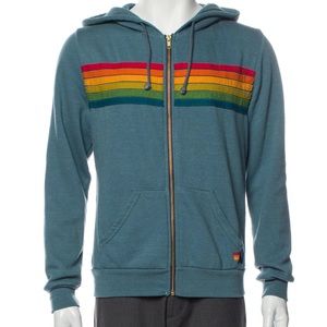Aviator Nation Six Stripe Zip Up Hoodie